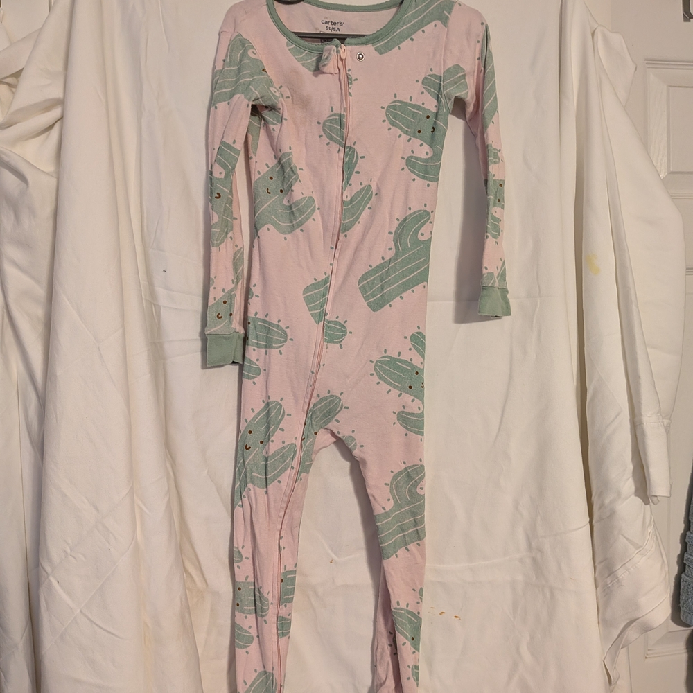 Carter's Pink and Green Cactus Print Footie